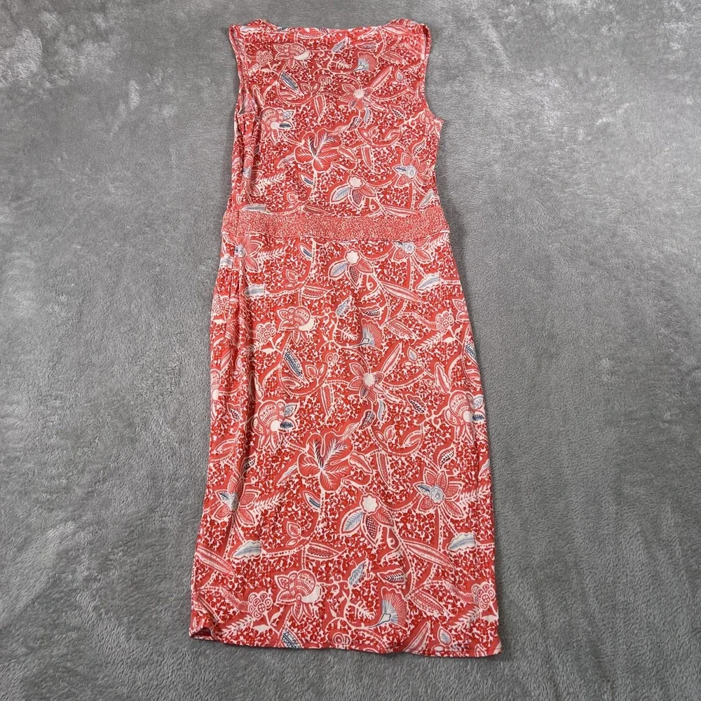 Tory Burch Dress Womens XS Red Floral Silk Sleeveless Keyhole Summer‎ Vacation